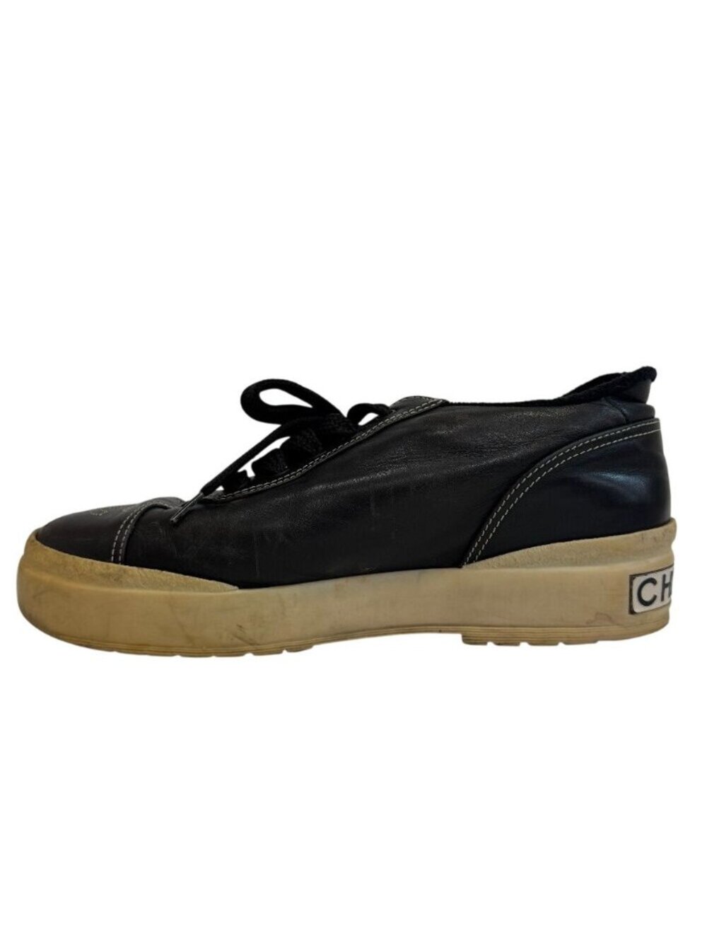 Chanel CC Logo Stitch Sneakers